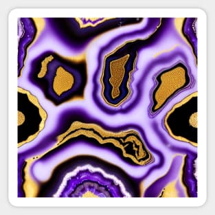 Marble Design - Purple White Black and Gold Sticker